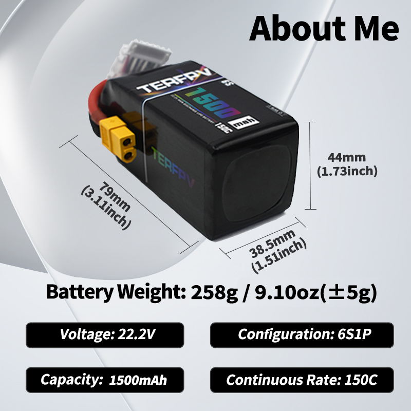 بطارية ليثيوم بوليمر TERFPV 6S - مراجعة Drone Battery 6S وسعره