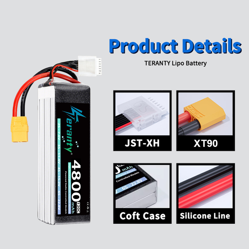 بطارية ليثيوم بوليمر TERANTY 6 - مراجعة Drone Battery 6S وسعره