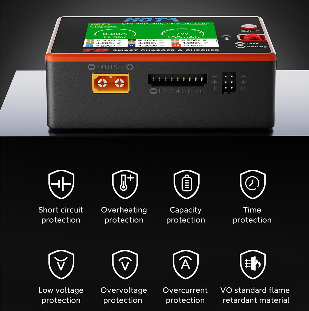 شاحن ذكي HOTA T8 لبطاريات اللي - مراجعة Drone Battery Balance Charger وسعره
