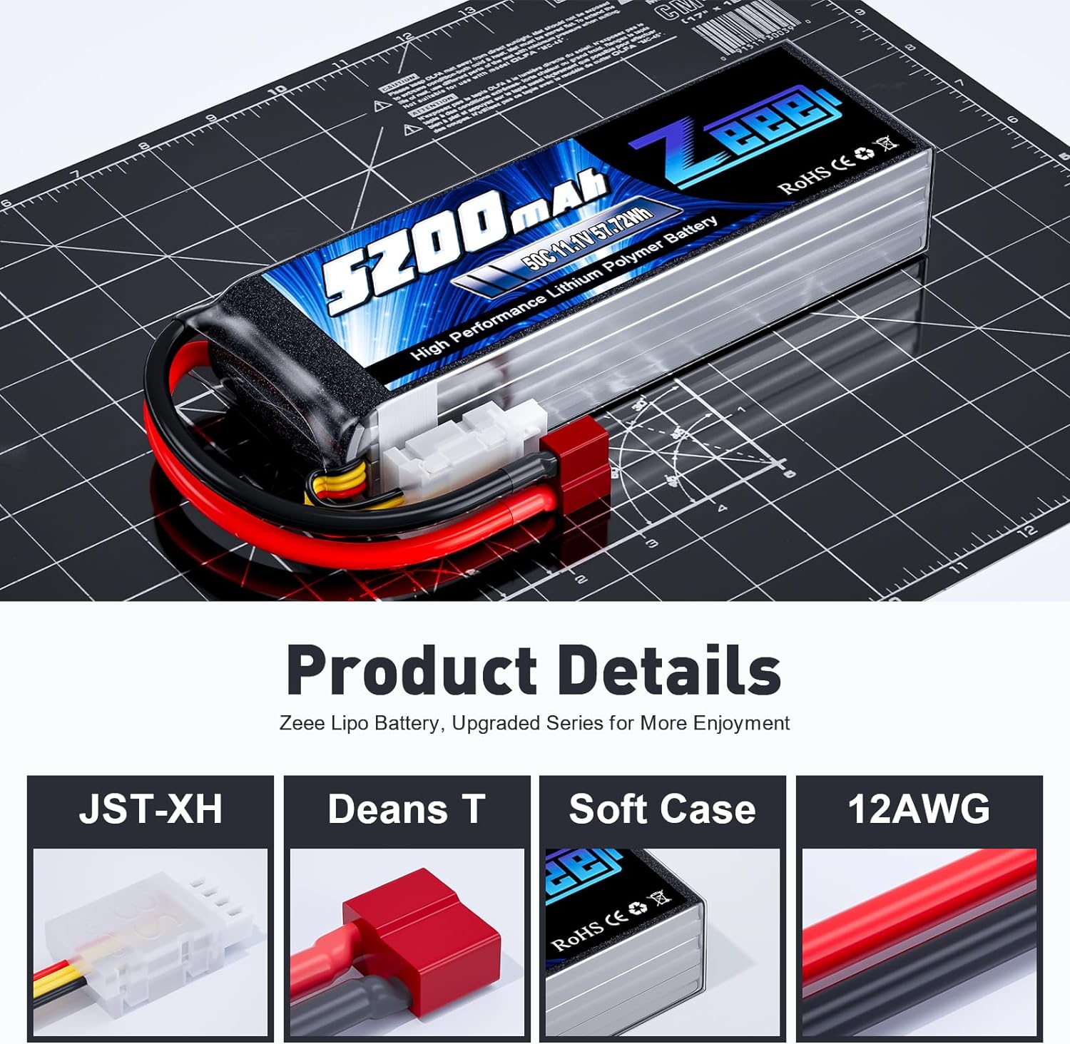 1/2 وحدات Zeee 11.1 فولت 50C 5 - مراجعة Drone Battery 3S وسعره